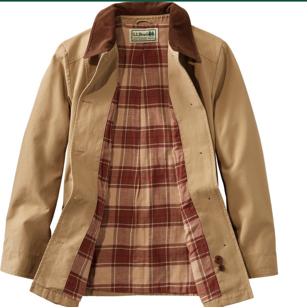L.L. Bean Adirondack Barn Coat Flannel Lined Coat Small